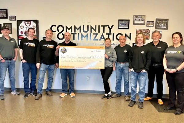 OC Team Photo -Donation Check for Kidney Cancer Association